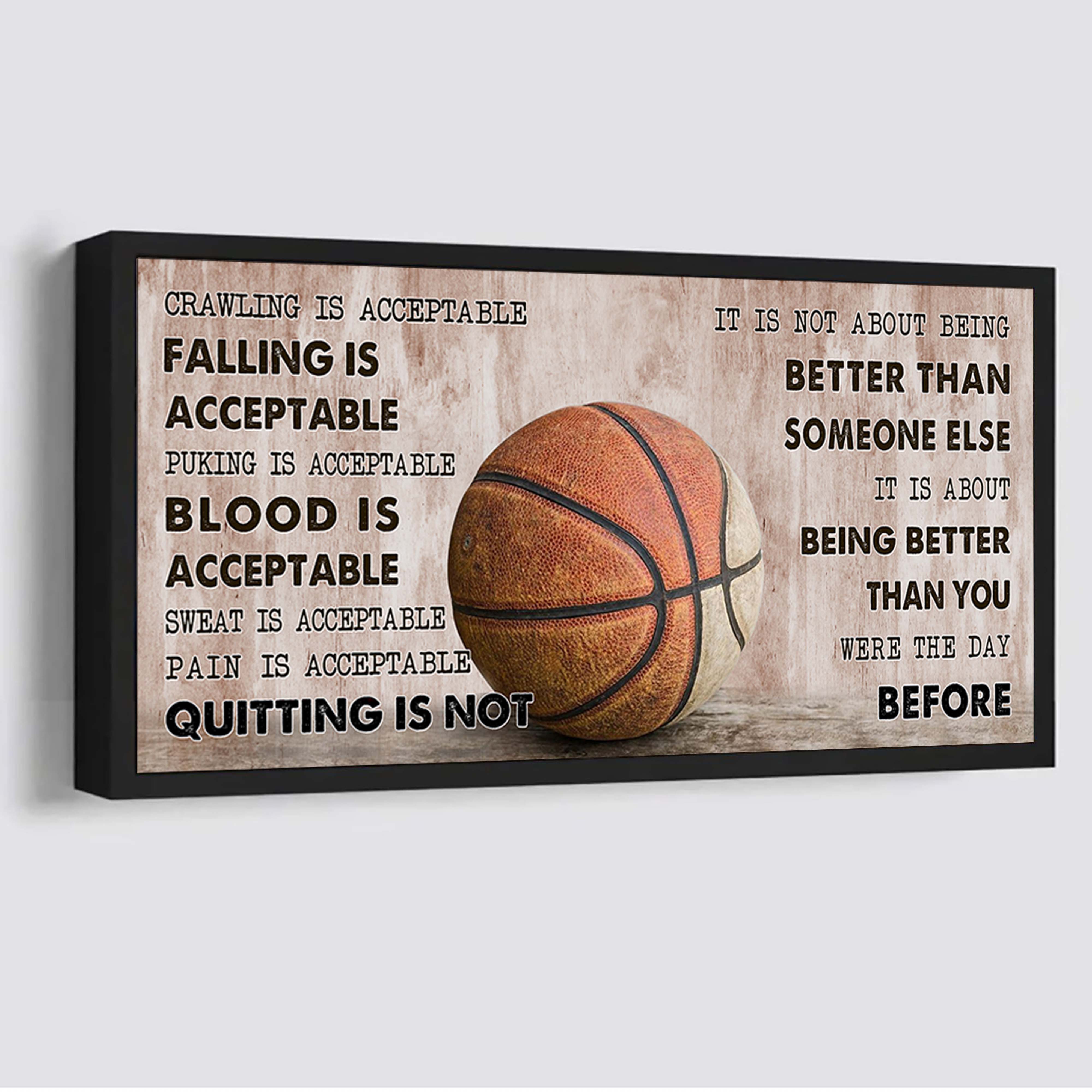 Basketball canvas Quiting Is Not- It Is Not About Being Better Than Someone Else