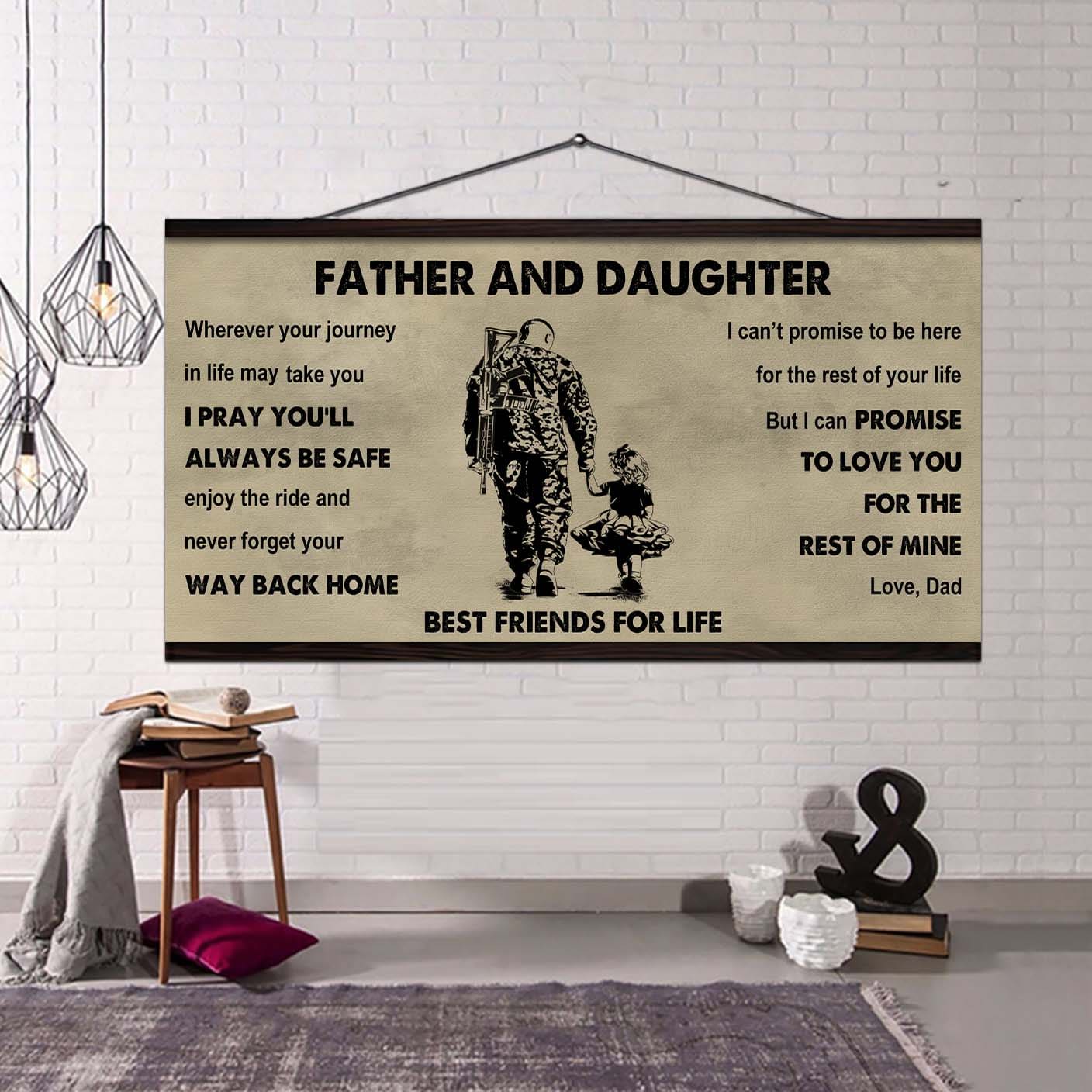 Biker Father And Daughter Best Friends For Life - Ver 2 Never Forget Your Way Back Home Poster Canvas Gift For Daughter From Father