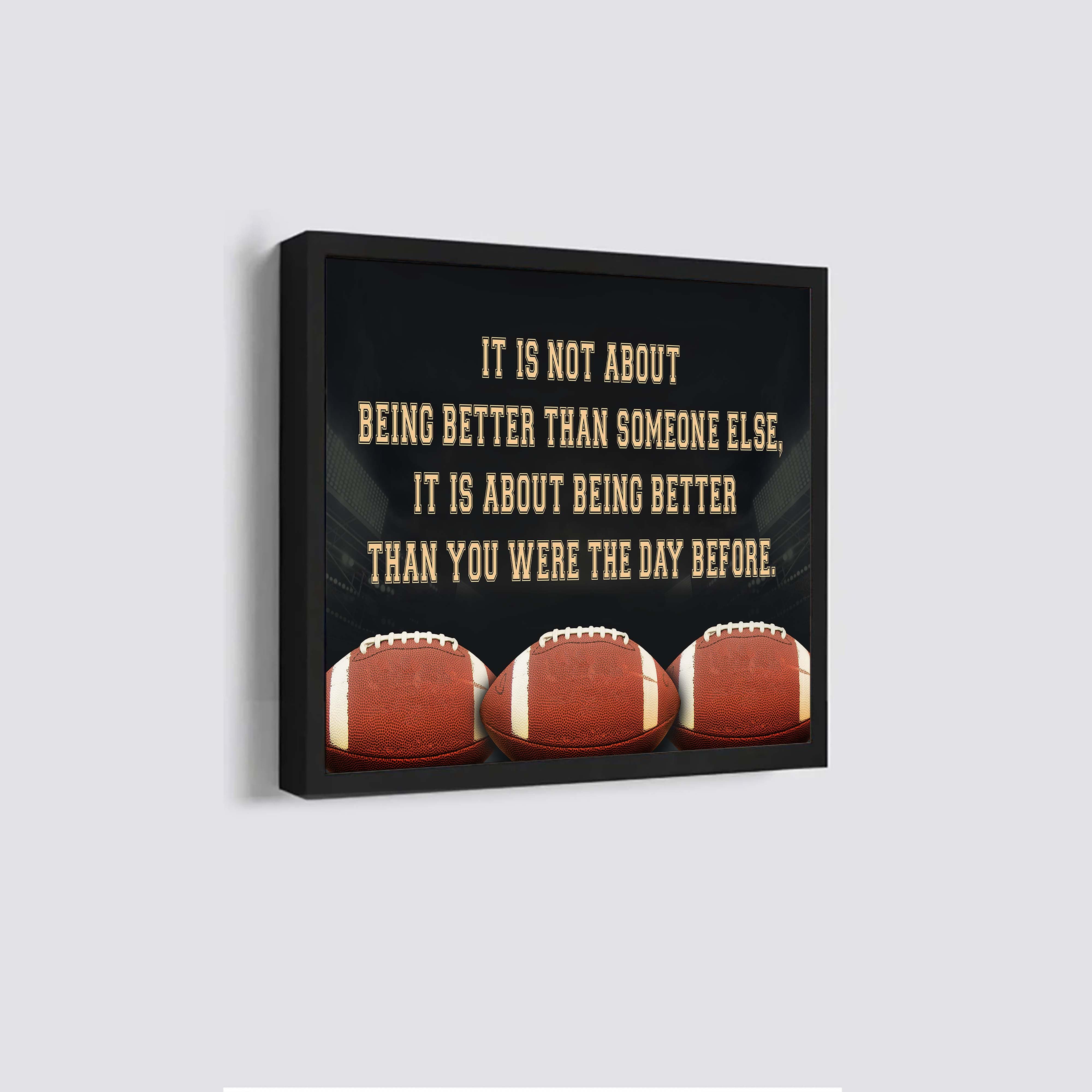 Basketball Square Poster Canvas It's Not About Being Better Than Someone Else It's About Being Better Than You Were The Day Before