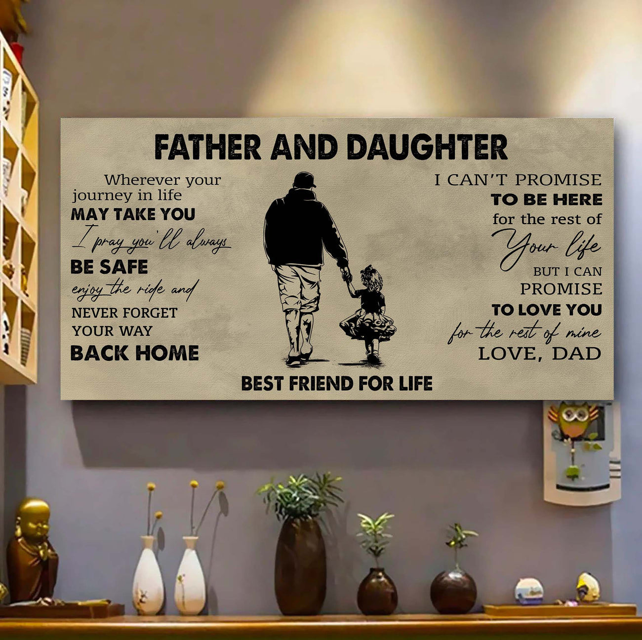 DRB Father And Daughter Best Friends For Life - Never Forget Your Way Back Home Poster Canvas Gift For Daughter From Father