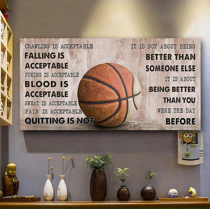 Tennis canvas Quiting Is Not- It Is Not About Being Better Than Someone Else