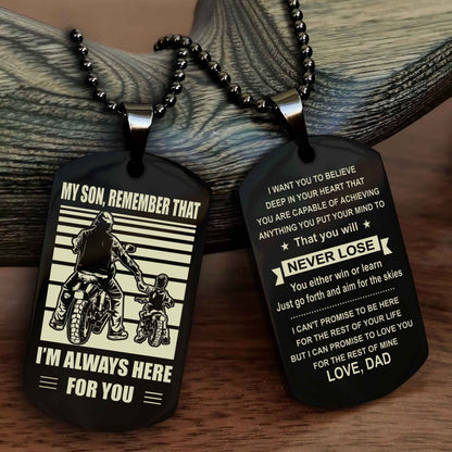 Viking Personalized Double Sided Dog Tag My Son Remember That I Will Always Here You Will Never Lose You Either Win Or Learn