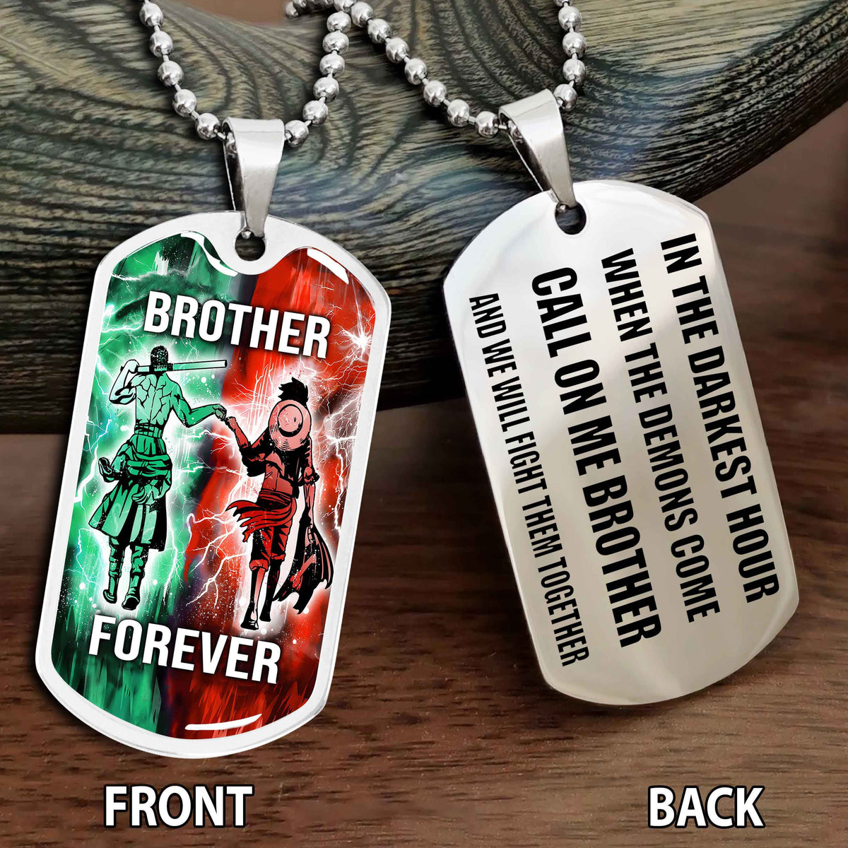 Personalized Double Side Graphic Dog Tag NAG Gift For Brother Call On Me Brother And We Will Fight Them Together