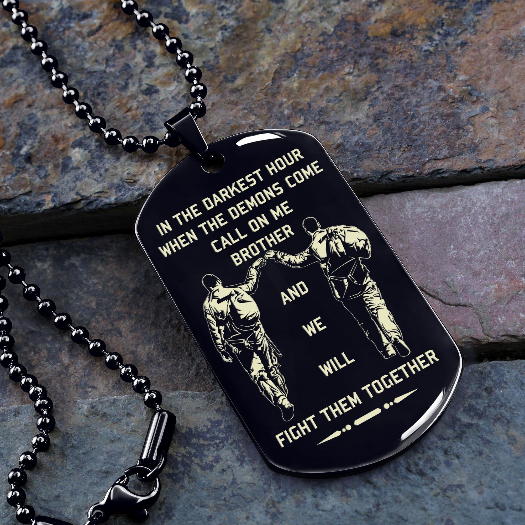 Soldier customizable engraved brother dog tag gift from brother