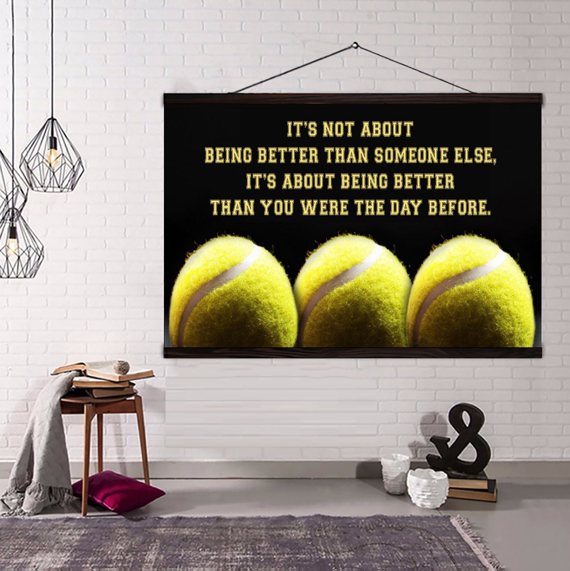 American football customizable poster canvas - It is not about better than someone else, It is about being better than you were the day before