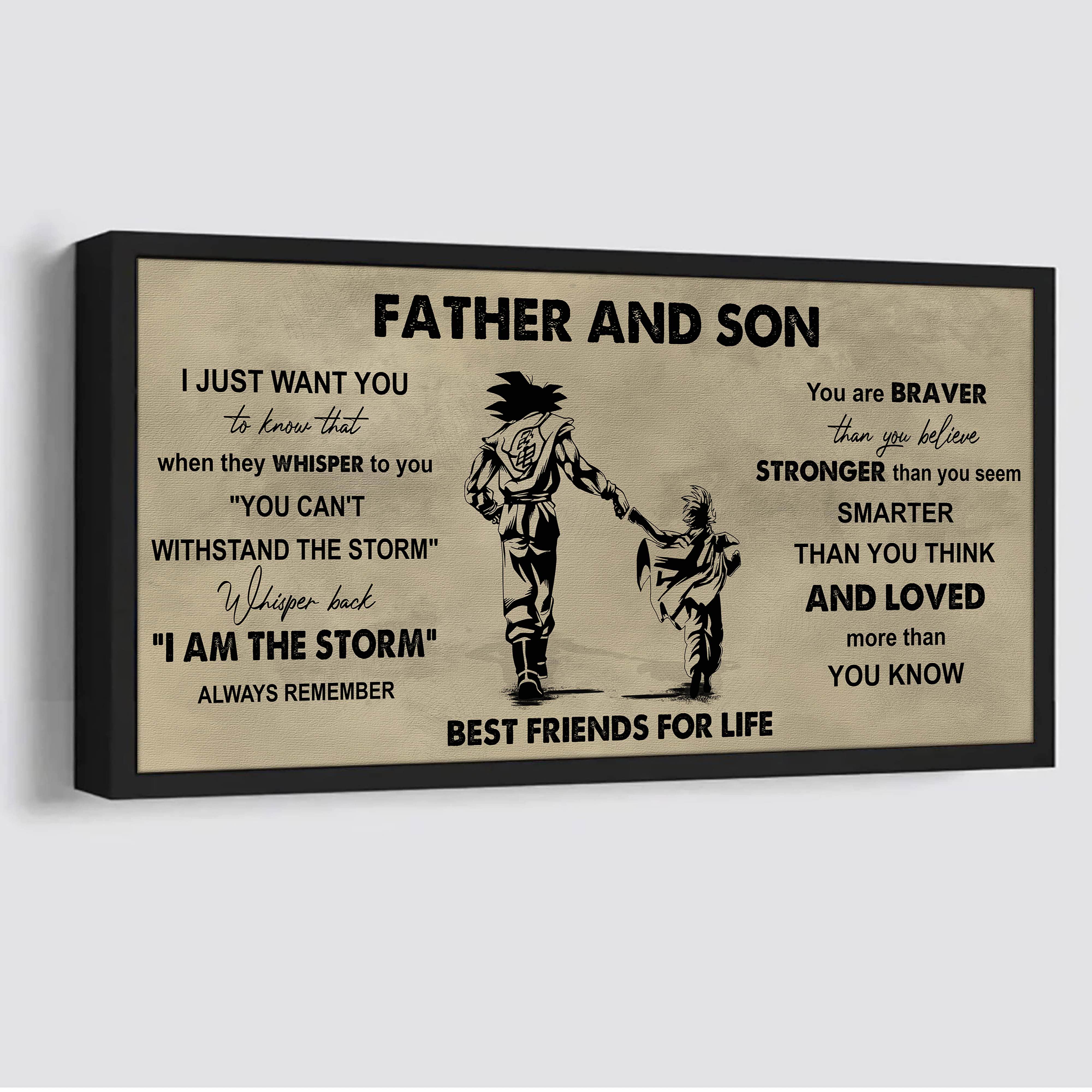 DRB Father And Son Best Friends For Life - I Am The Storm Poster Canvas Gift For Son From Father