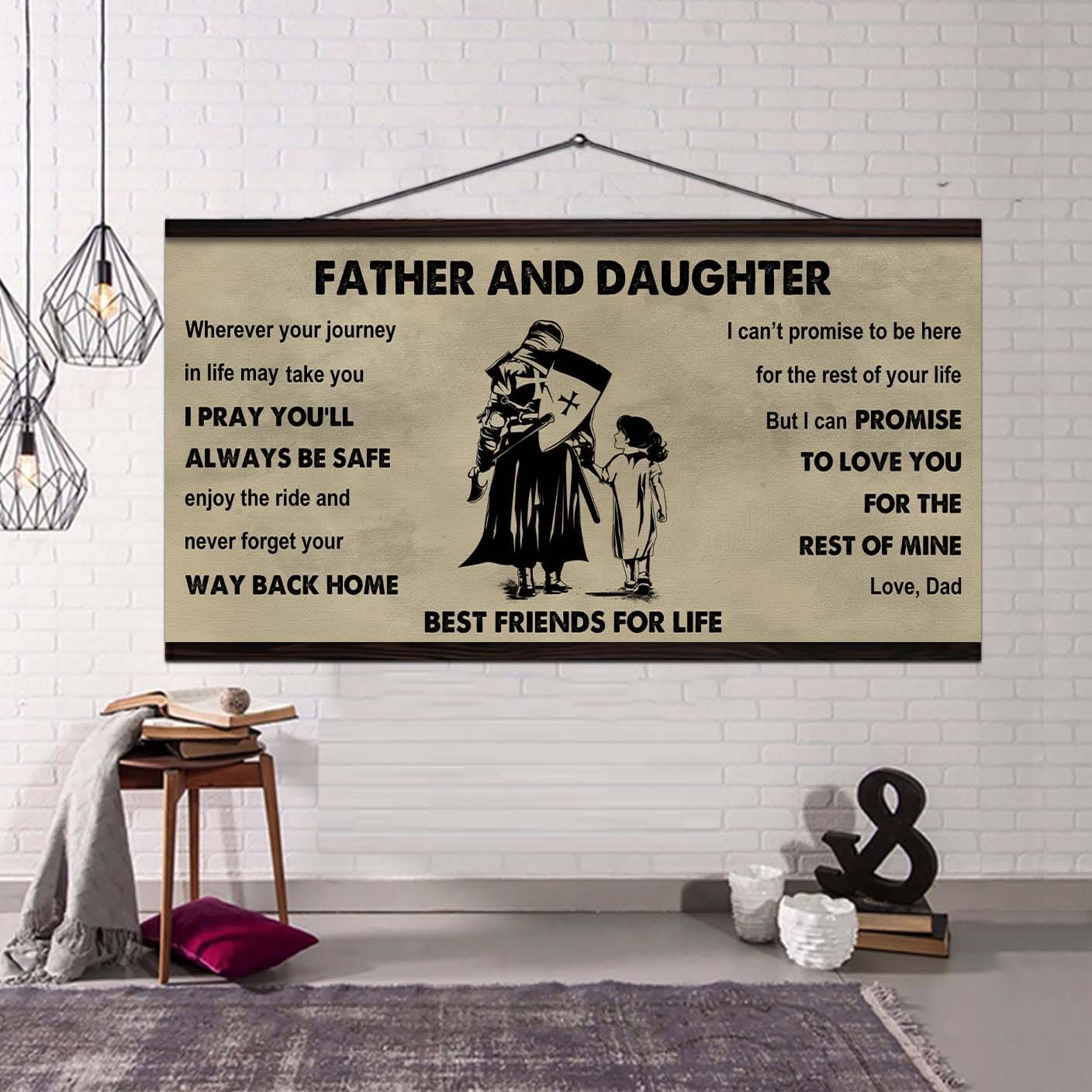 Samurai Father And Daughter Best Friends For Life - Ver 2 Never Forget Your Way Back Home Poster Canvas Gift For Daughter From Father