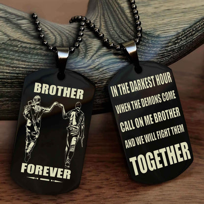 DRB Personalized Double Sided Dog Tag For My Brother - Call On Me Brother And We Will Fight Them Together Gift For Your Friend