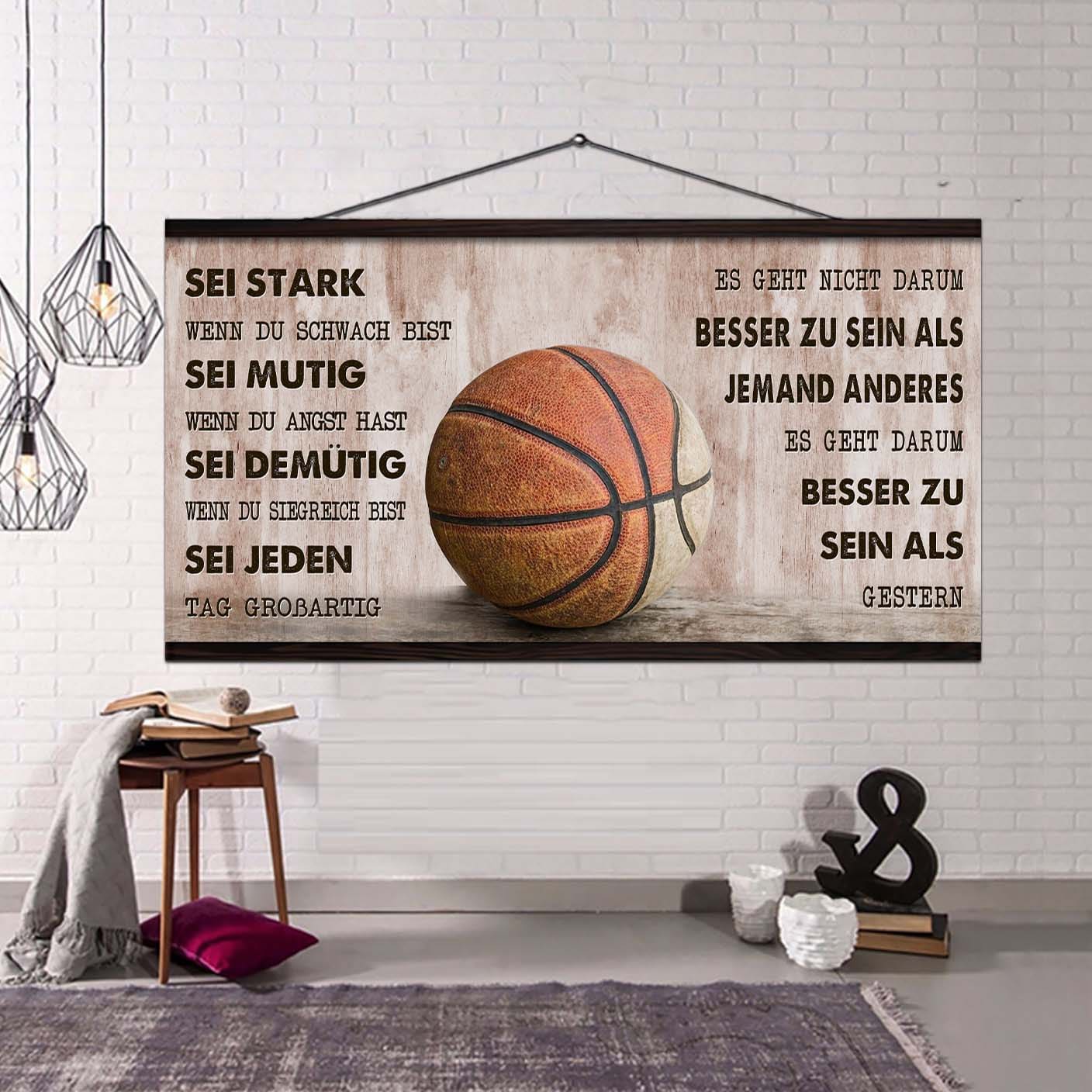 Personalisierte Basketball-Leinwand-Poster-Sei stark, wenn du schwach bist, sei mutig, wenn du Angst hast, sei demütig, wenn du siegreich bist, sei jeden Tag großartig