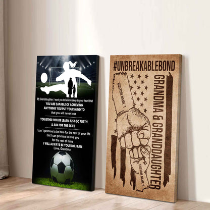 Grandma And Granddaughter UnBreakable Bond - 2 Piece Canvas Wall Art - You Will Never Lose You Either Win Or Learn