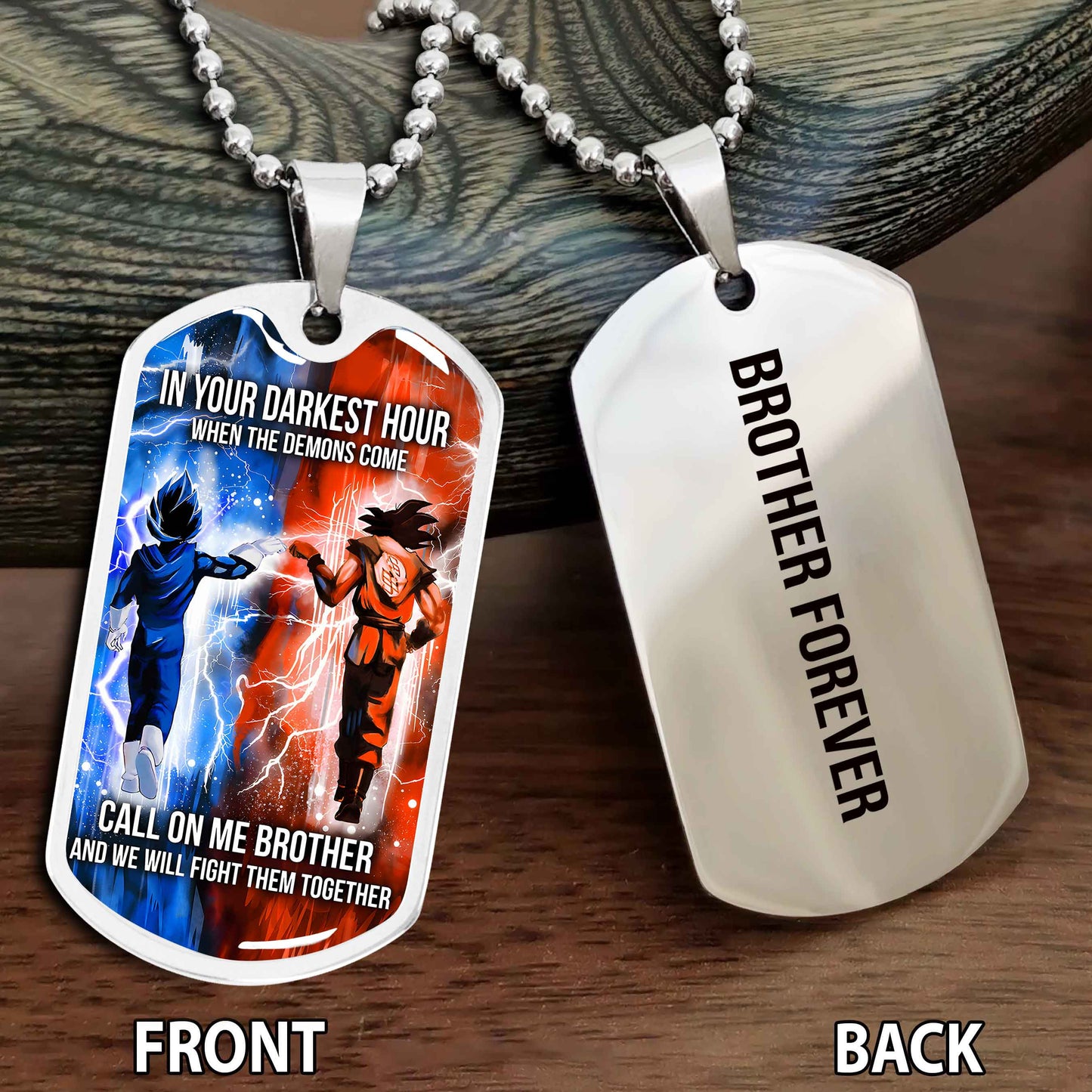 Personalized Double Side Graphic Dog Tag Gift For Brother Call On Me Brother And We Will Fight Them Together Brother Forever NAG