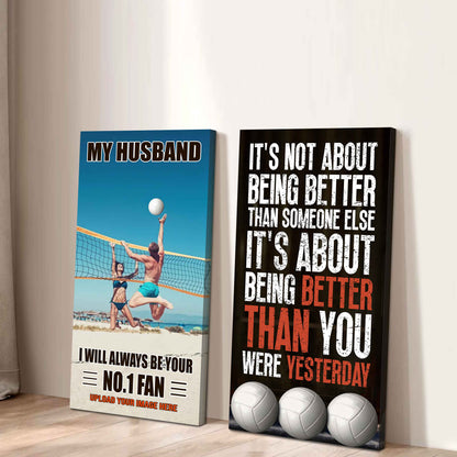 To My Husband Canvas I Am Your No 1 Fan - 2 Piece Canvas Wall Art - It's About Being Better Than You Were Yesterday