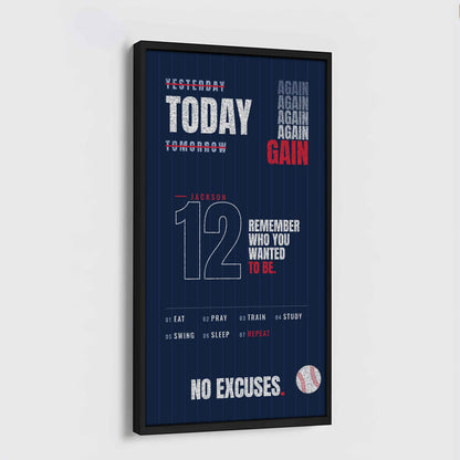 Sport Personalized Poster Canvas Remember Who You Wanted To Be Today Again Again Again Gain