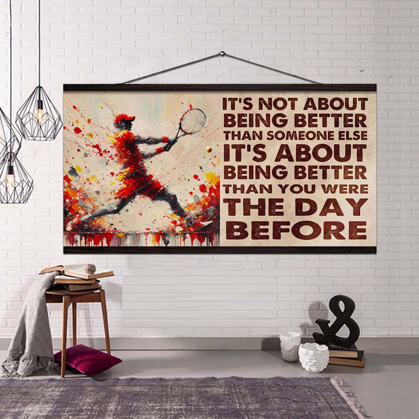 Water Color Baseball Poster Canvas It Is Not About Being Better Than Someone Else