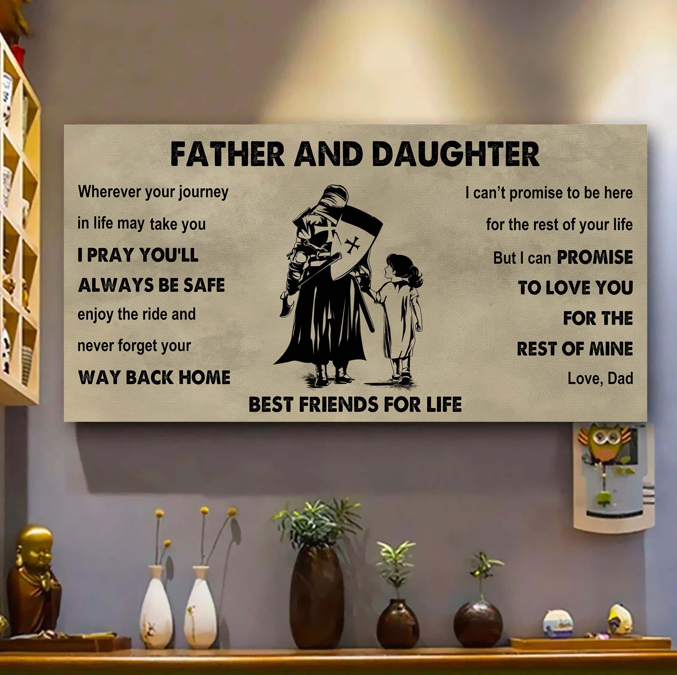 Samurai Father And Daughter Best Friends For Life - Ver 2 Never Forget Your Way Back Home Poster Canvas Gift For Daughter From Father