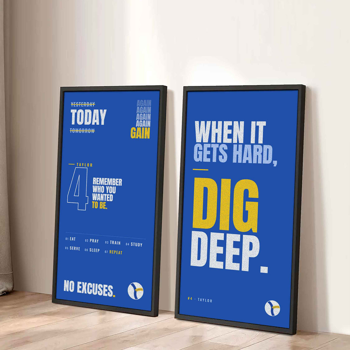 Sport Poster Again Again Again Motivation Quotes - 2 Piece Canvas Wall Art