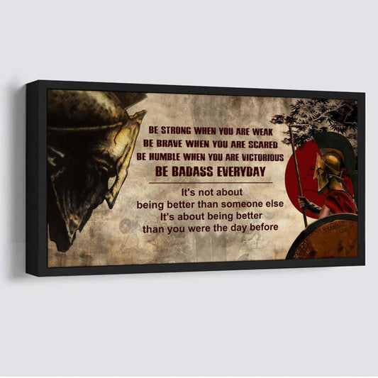 Spartan It's not About Being Better Than Someone Else Poster Canvas