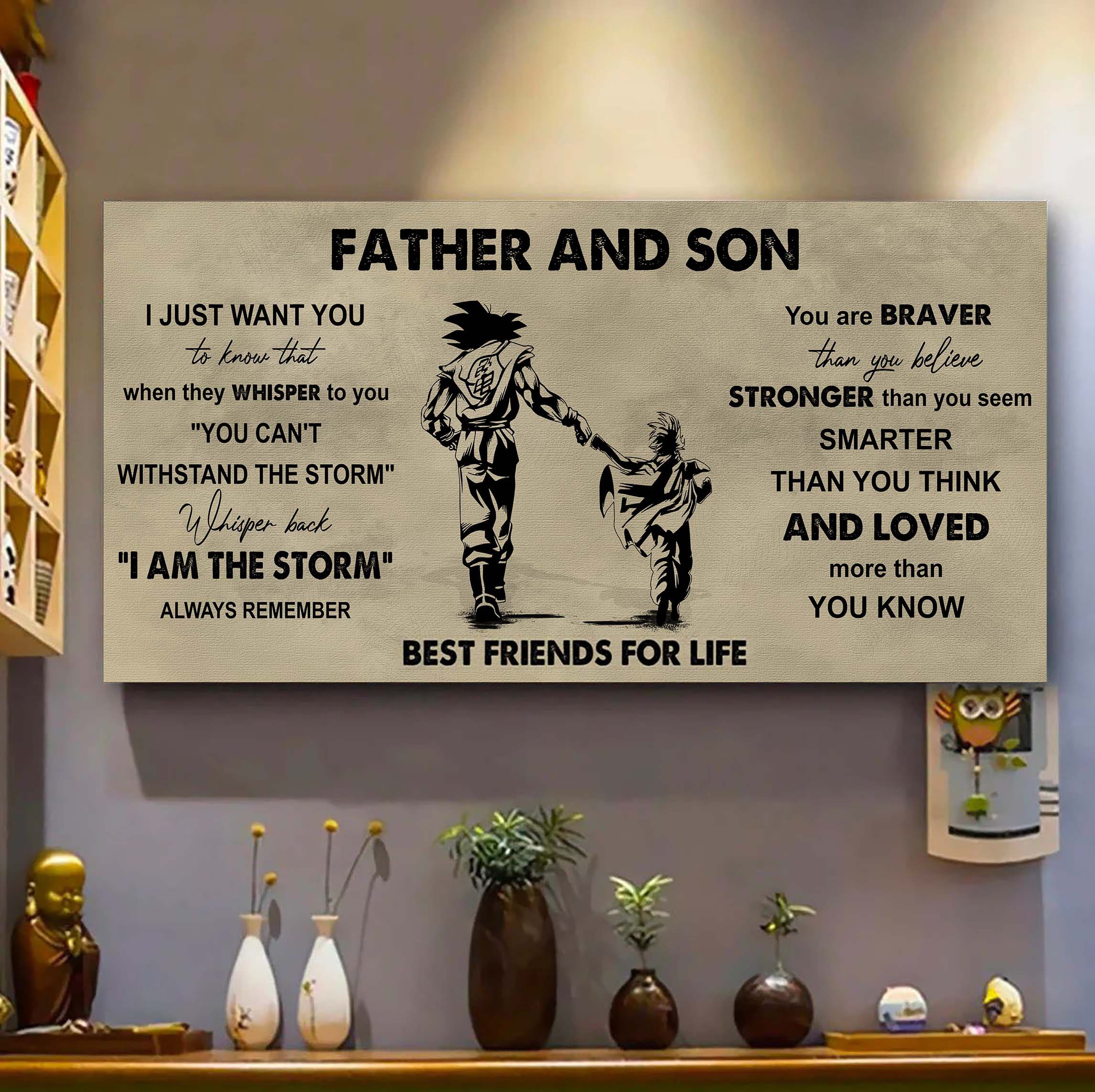 Samurai Father And Son Best Friends For Life - I Am The Storm Poster Canvas Gift For Son From Father