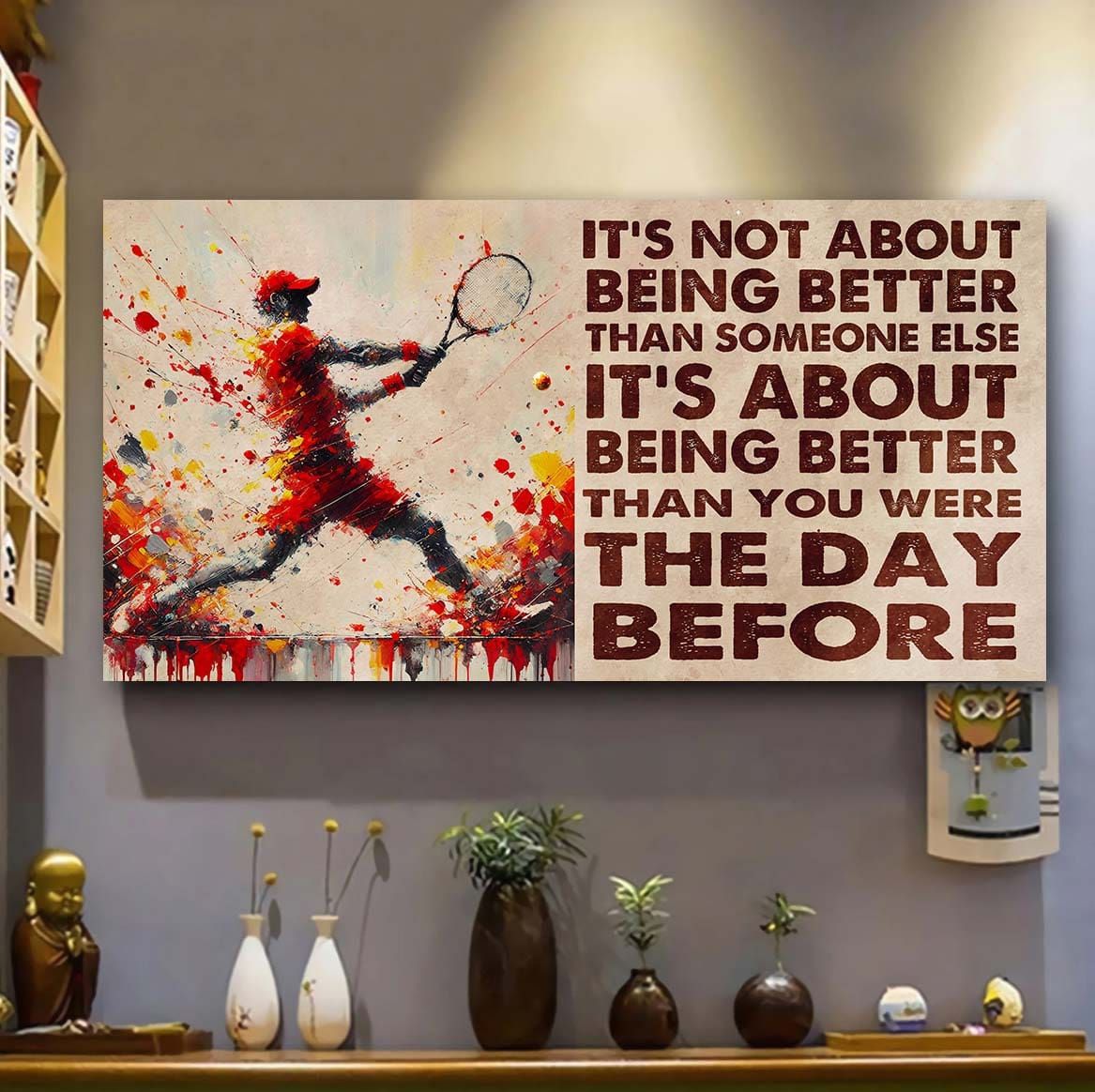 Ver 3 Water Color Soccer Poster Canvas It Is Not About Being Better Than Someone Else