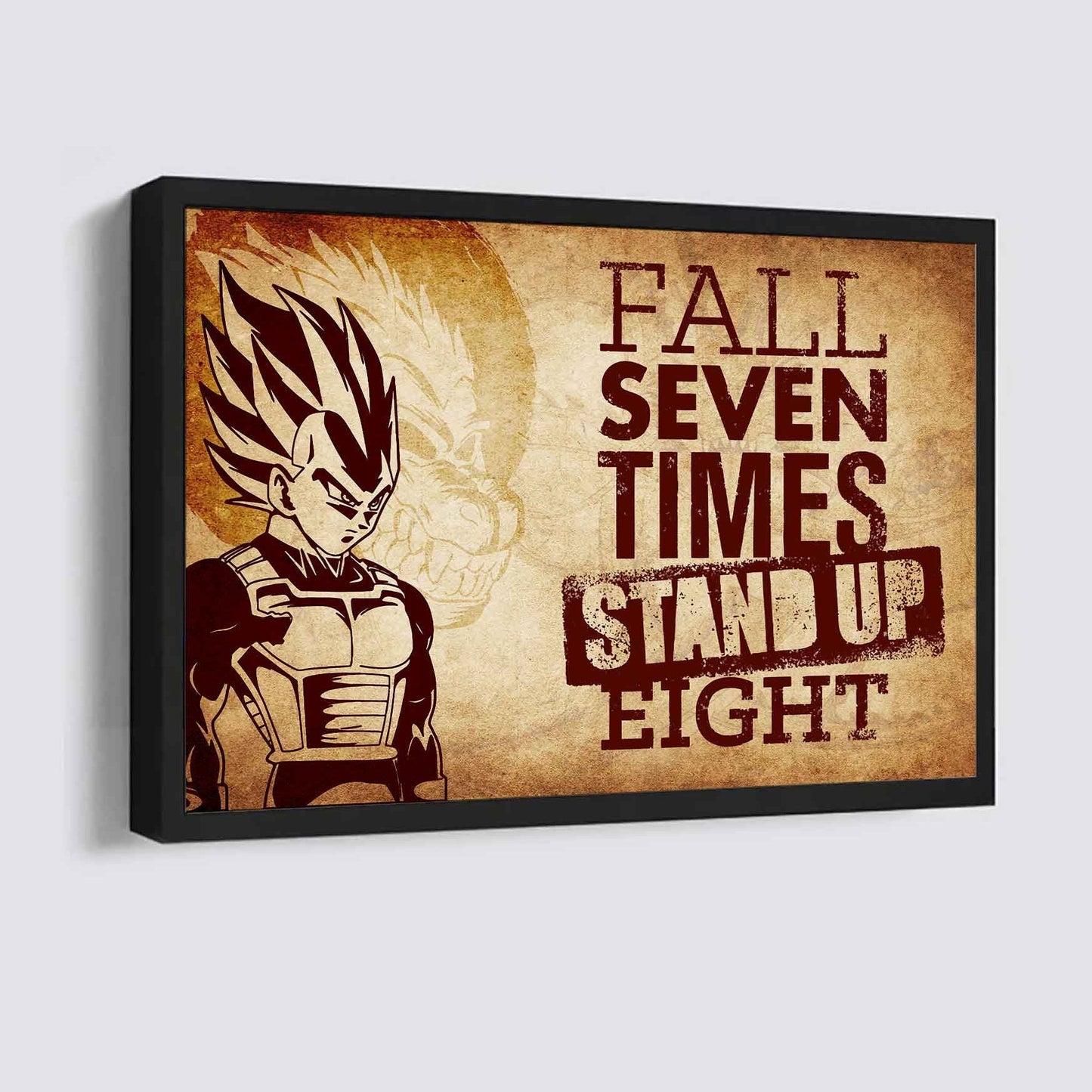 Viking Poster Canvas Fall Down Seven Times Stand Up Eight