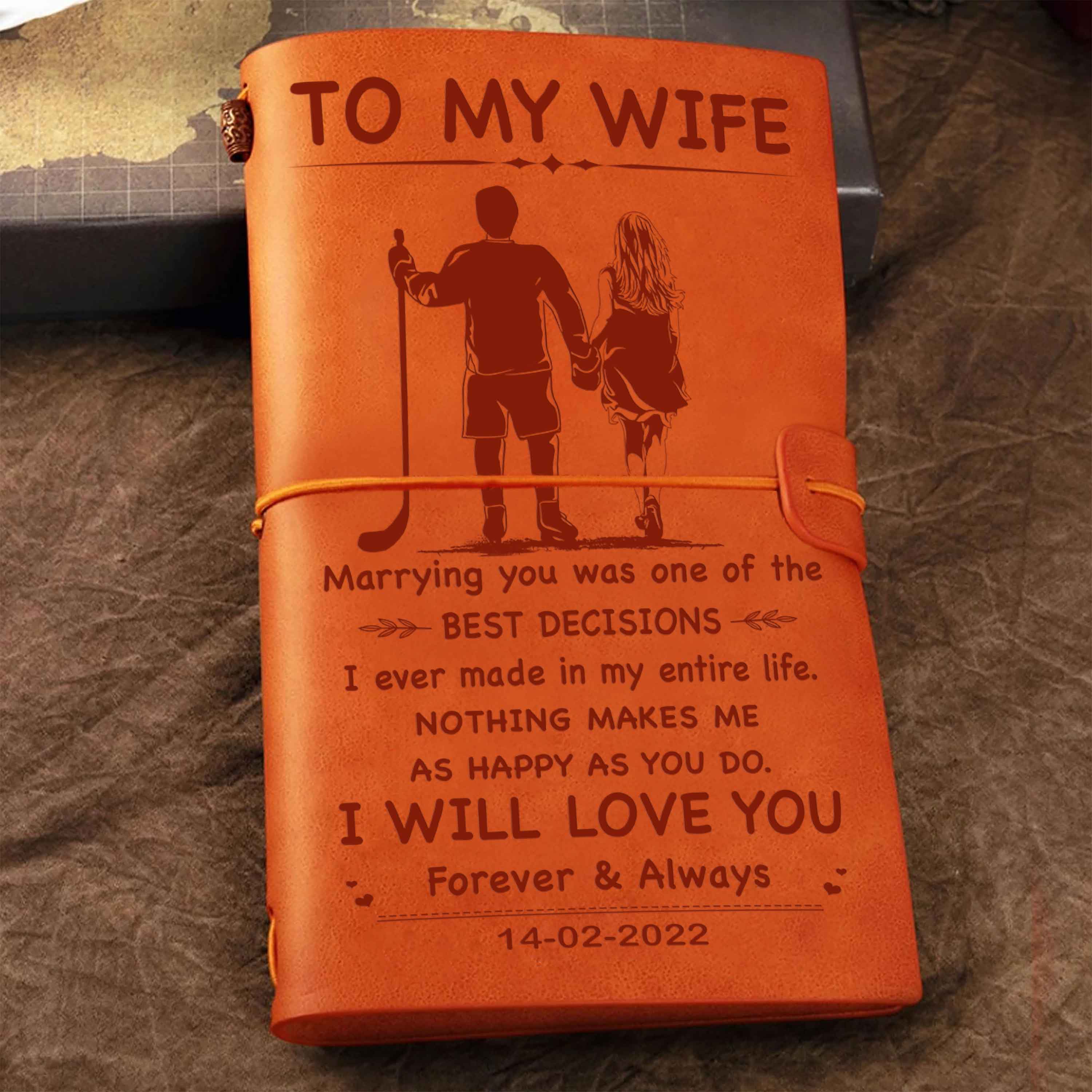 Valentines gifts Vintage Journal Husband to Wife Marrying You was one of the best decision I ever made