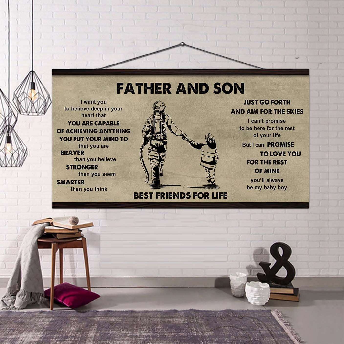 DRB GH Father And Daughter Best Friends For Life  - That You Are Braver Than You Believe Poster Canvas Gift For Daughter From Father