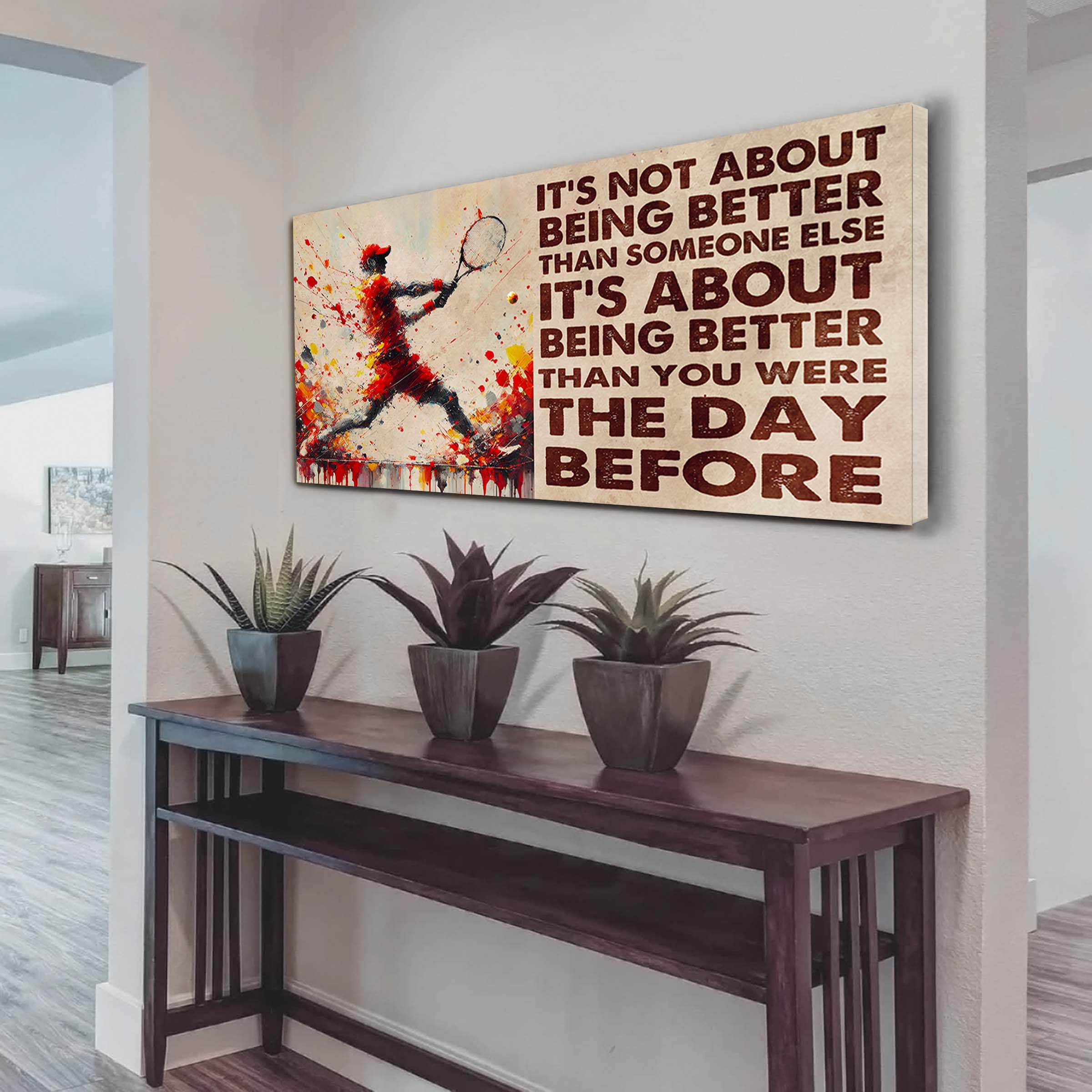 Water Color Basketball Poster Canvas It Is Not About Being Better Than Someone Else