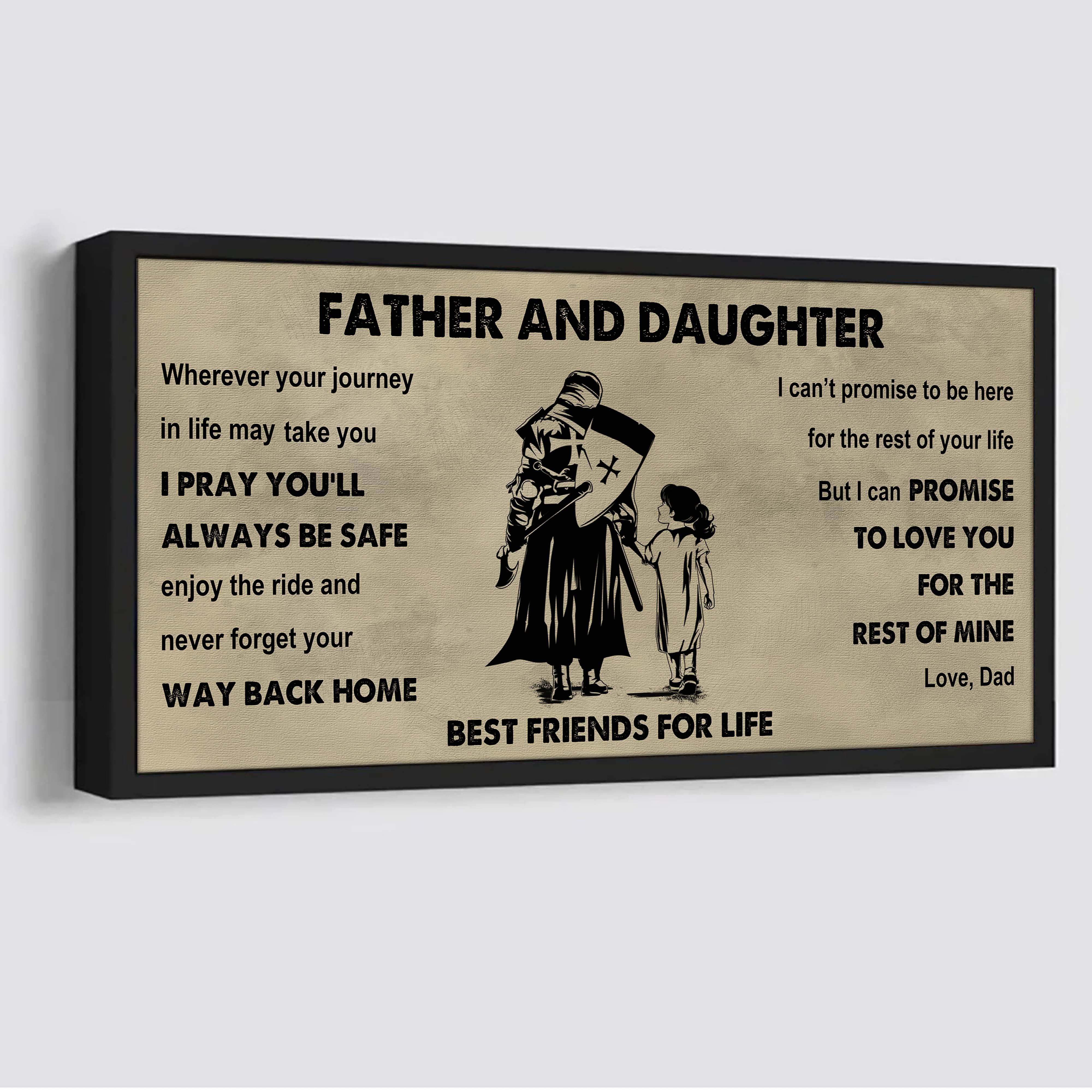 Samurai Father And Daughter Best Friends For Life - Ver 2 Never Forget Your Way Back Home Poster Canvas Gift For Daughter From Father