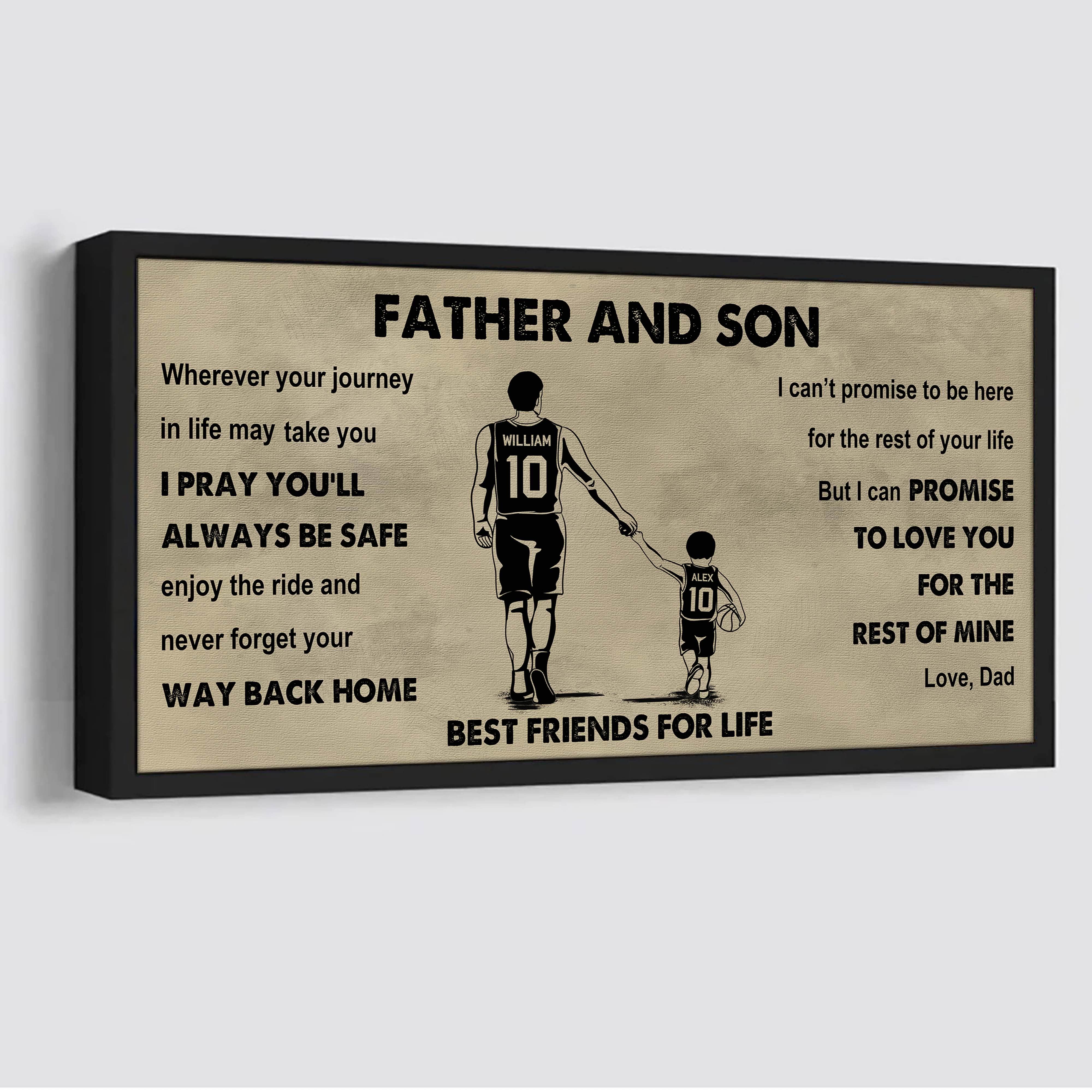 Sport-Family Father And Son Best Friends For Life - Ver 2 Never Forget Your Way Back Home Poster Canvas Gift For Son From Father