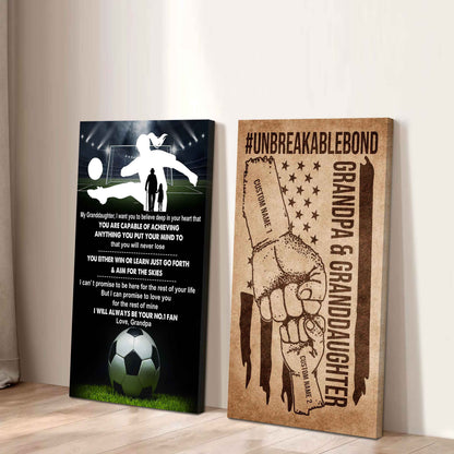 Grandpa And Granddaughter UnBreakable Bond - 2 Piece Canvas Wall Art - You Will Never Lose You Either Win Or Learn