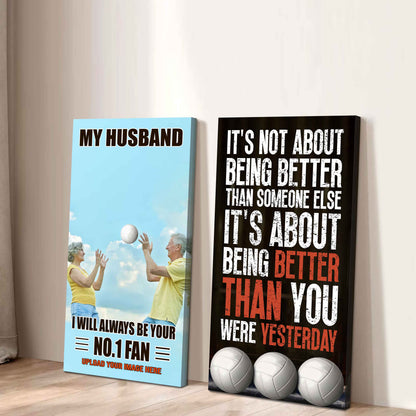 To My Husband Canvas I Am Your No 1 Fan - 2 Piece Canvas Wall Art - It's About Being Better Than You Were Yesterday