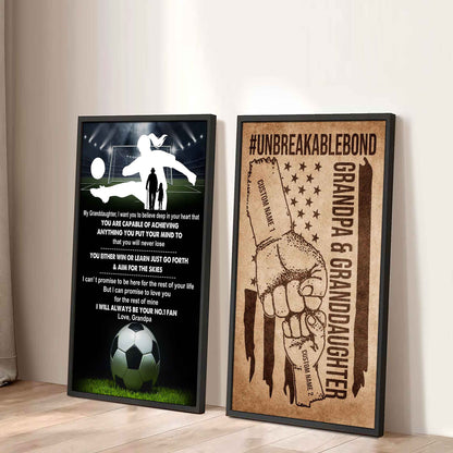 Grandpa And Granddaughter UnBreakable Bond - 2 Piece Canvas Wall Art - You Will Never Lose You Either Win Or Learn