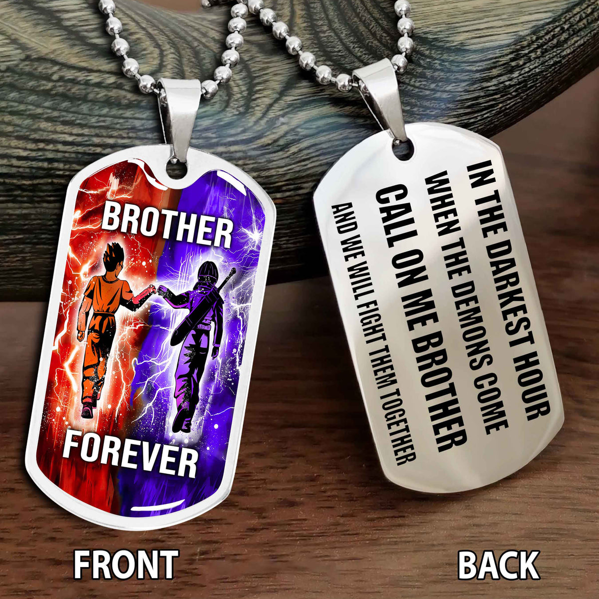 Personalized Double Side Graphic Dog Tag NAG Gift For Brother Call On Me Brother And We Will Fight Them Together