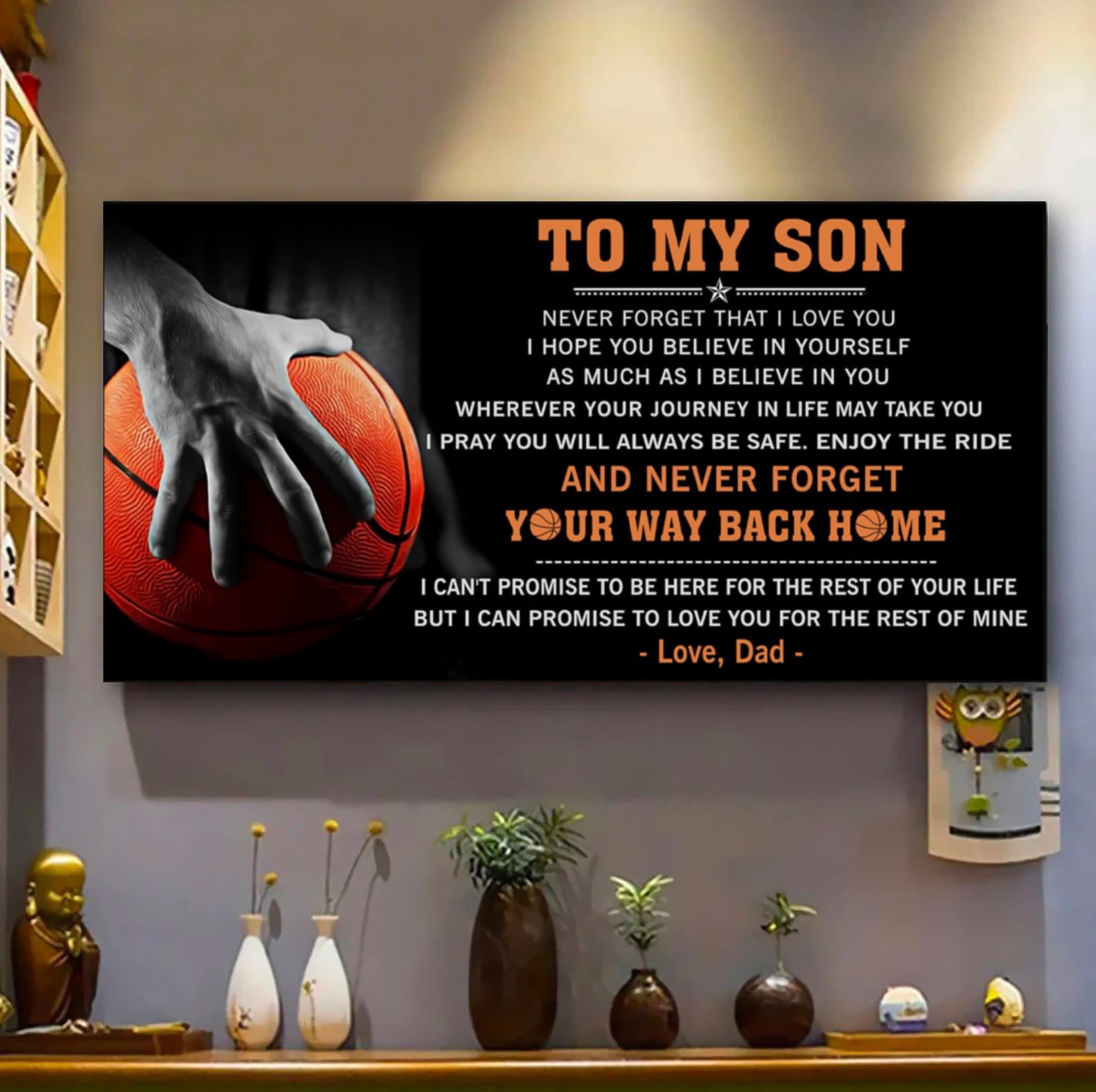 Customizable basketball – dad to son - way back home