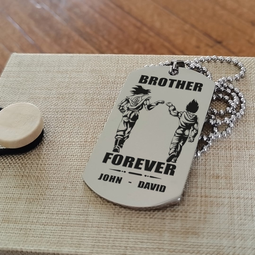 Spartan Customizable engraved black dog tag double sided gift from brother, brother forever