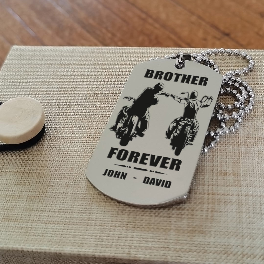 Spartan customizable engraved black dog tag double sided gift from brother, brother forever