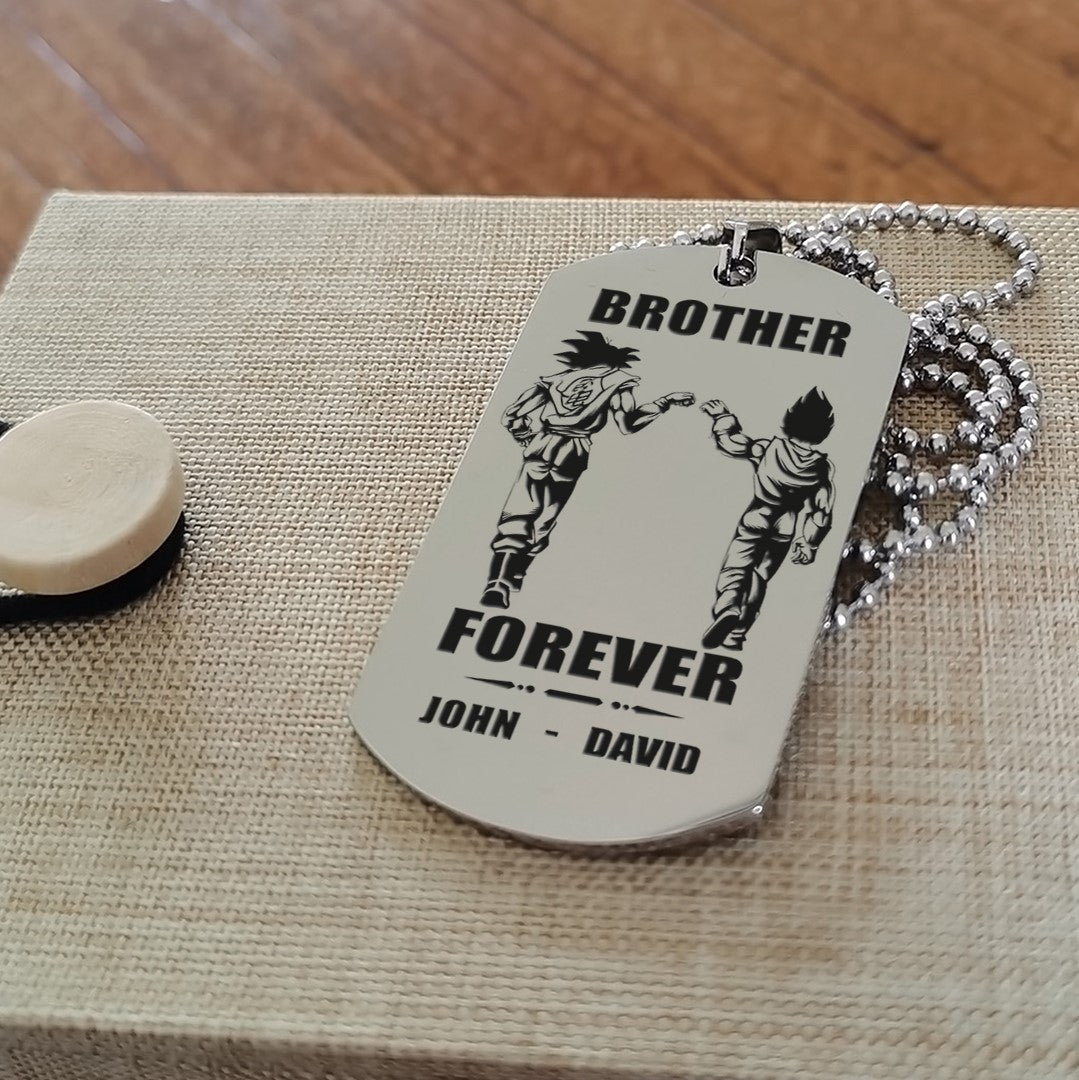 Samurai customizable engraved black dog tag double sided gift from brother, brother forever