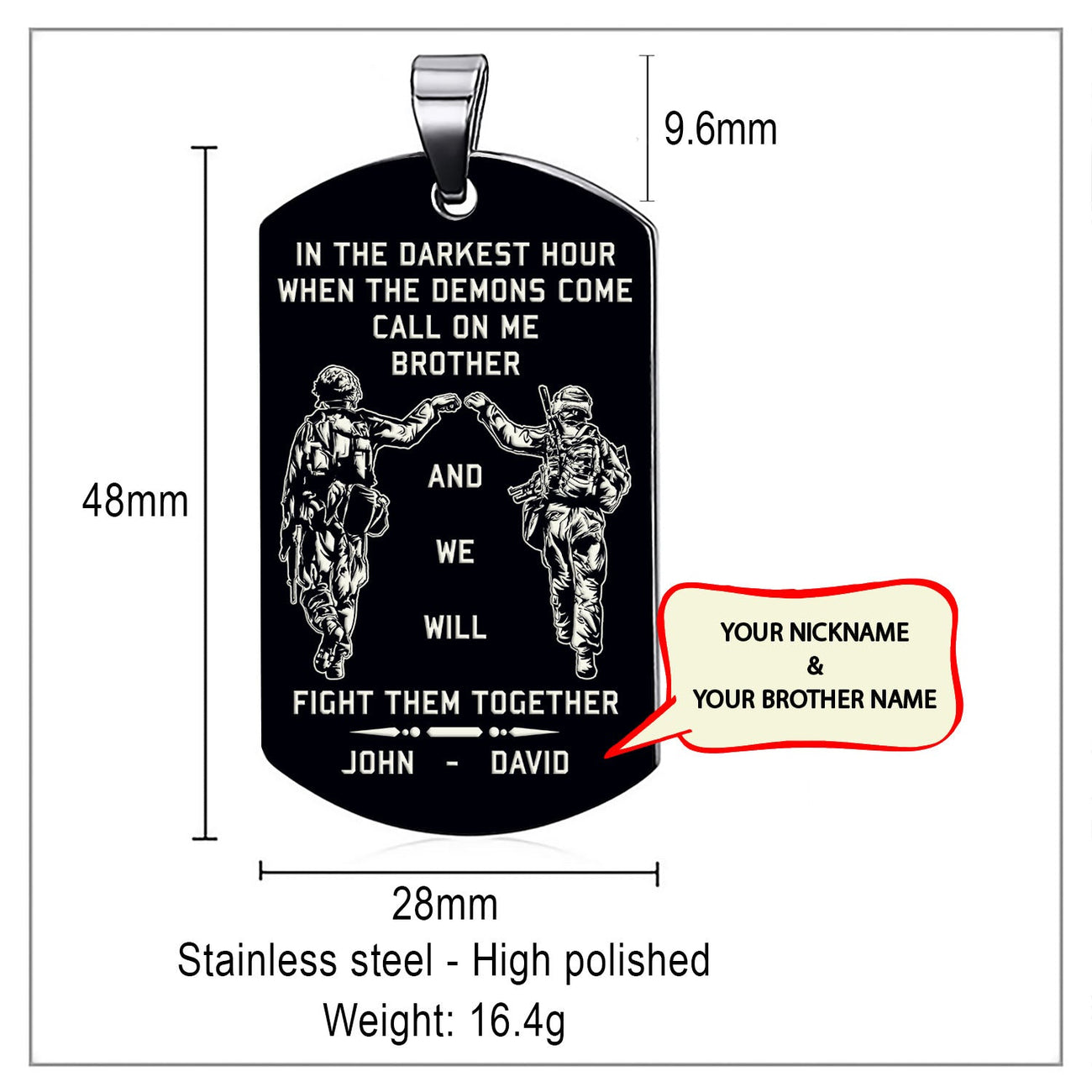 To My Dad One Side Engrave Dog Tag Gift For Your Dad Your Father