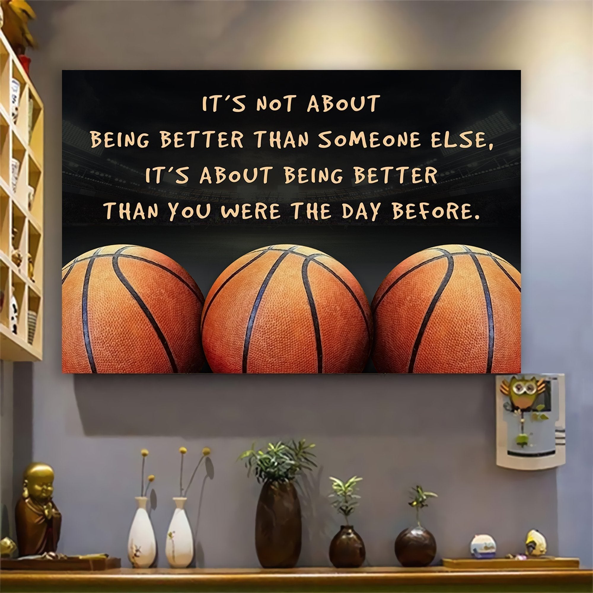 Baseball customizable poster canvas - It is not about better than someone else, It is about being better than you were the day before