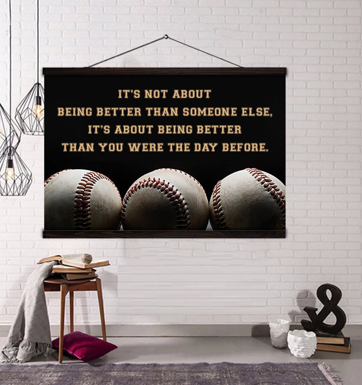 American Football customizable poster canvas - It is not about better than someone else, It is about being better than you were the day before