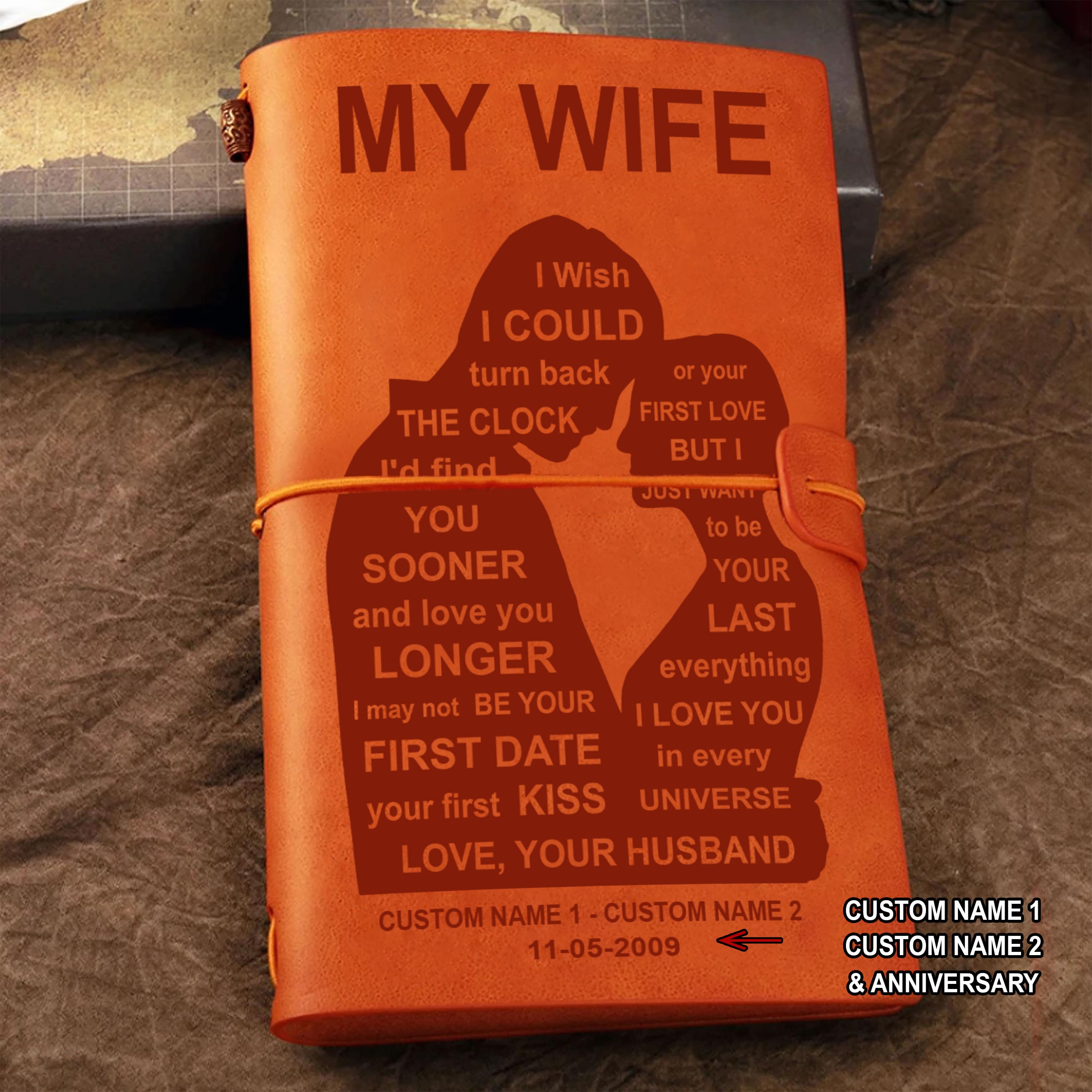 Perfect for anniversaries, birthdays, or just because-Vintage Journal Husband to wife-When I tell you I love you