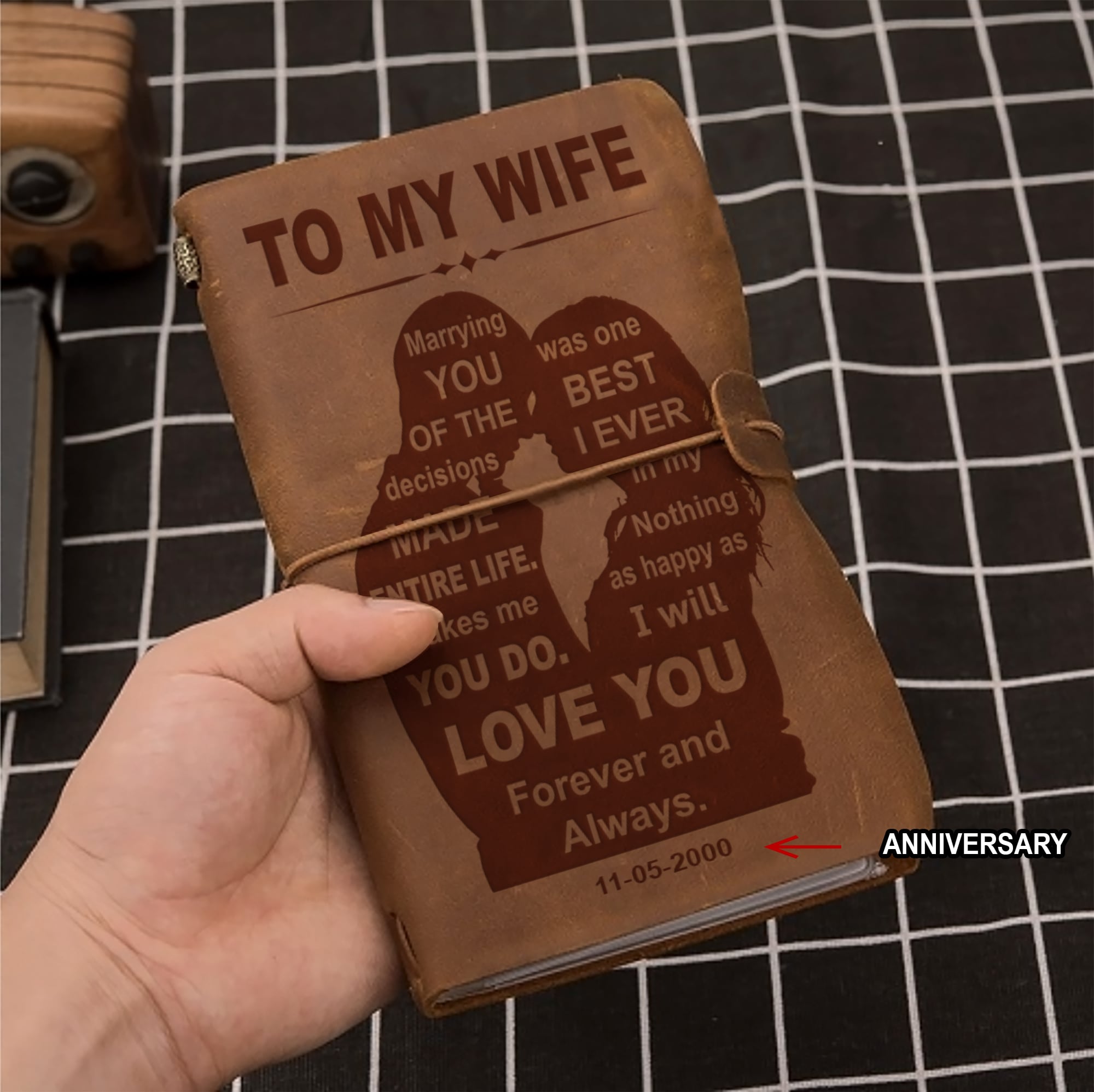 Perfect for anniversaries, birthdays, or just because-Vintage Journal Husband to wife Meeting you was fate