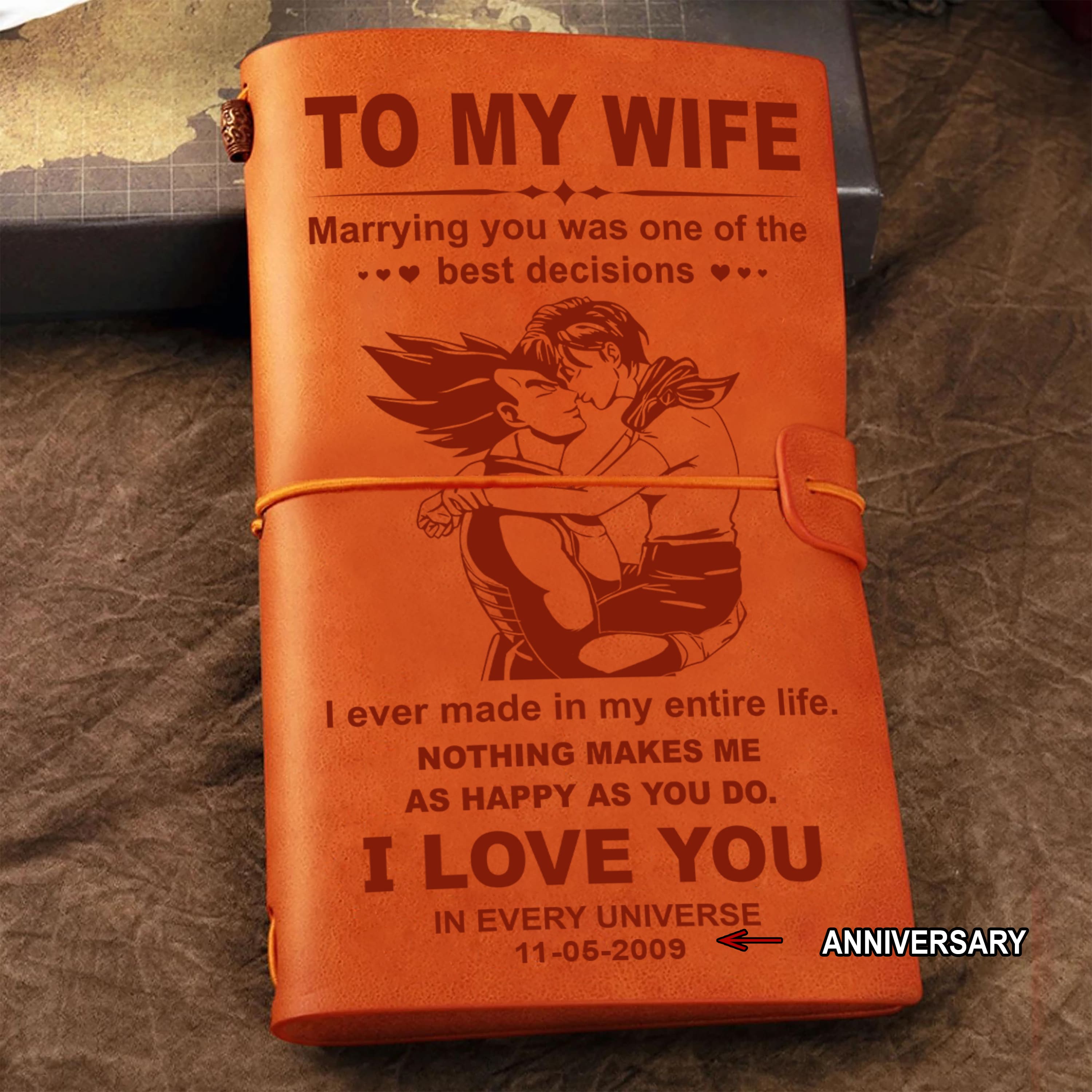 Valentines gifts Vintage Journal Husband to Wife I wish i could turn back the clock