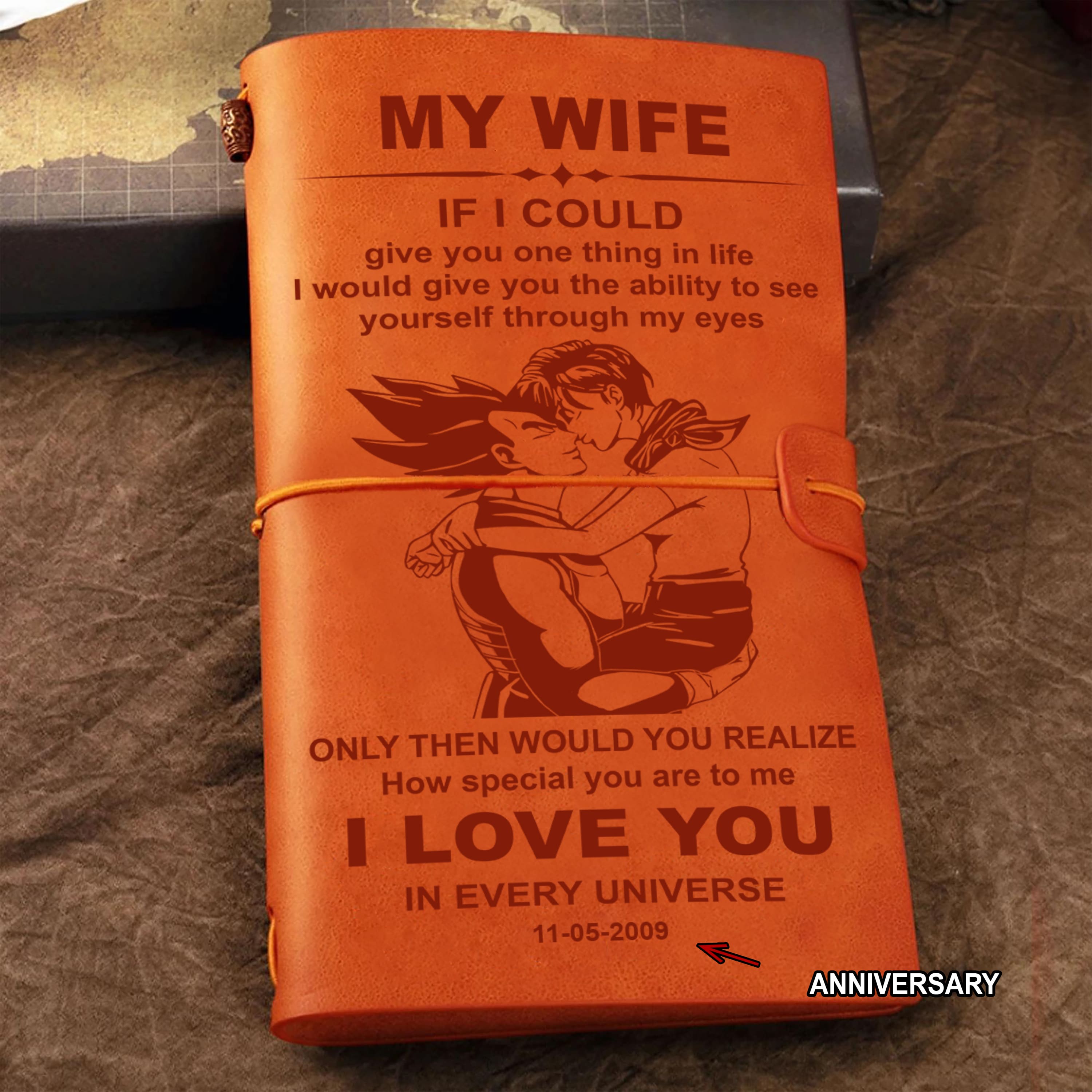 Valentines gifts Vintage Journal Husband to Wife I wish i could turn back the clock