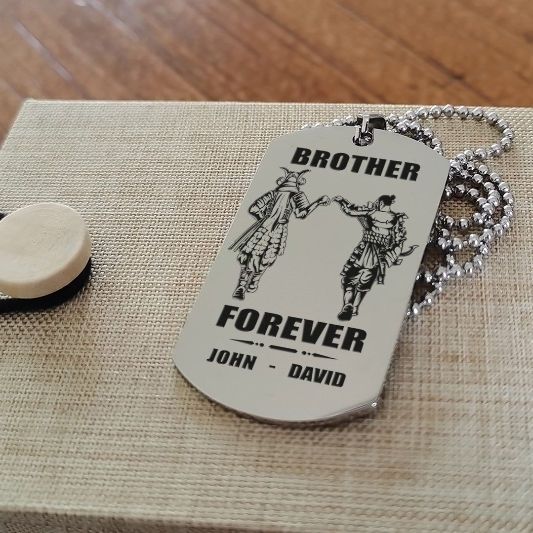 Ver3W Vikings customizable engraved black dog tag double sided gift from brother, brother forever