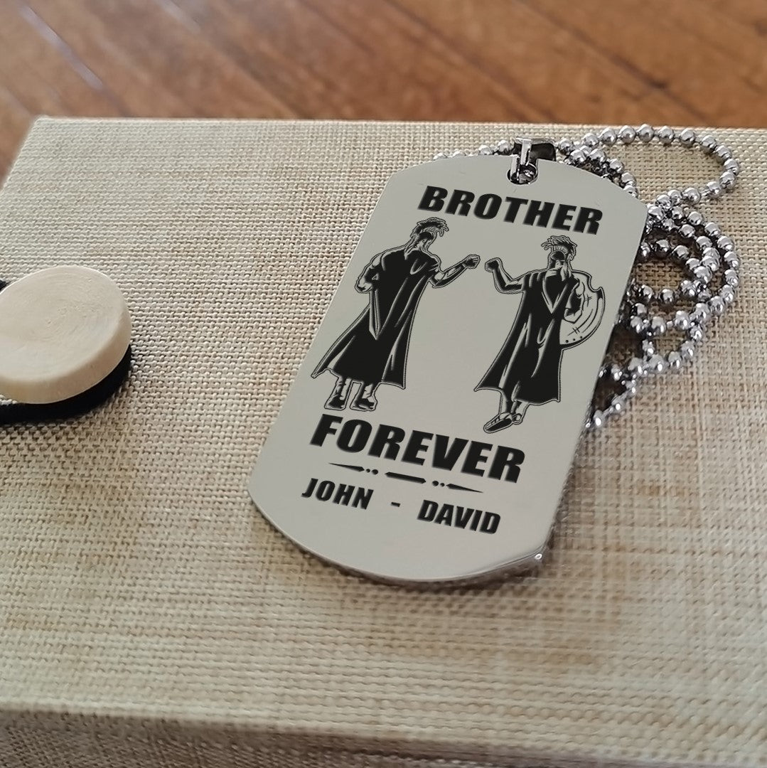 Customizable engraved black dog tag double sided gift from brother, brother forever