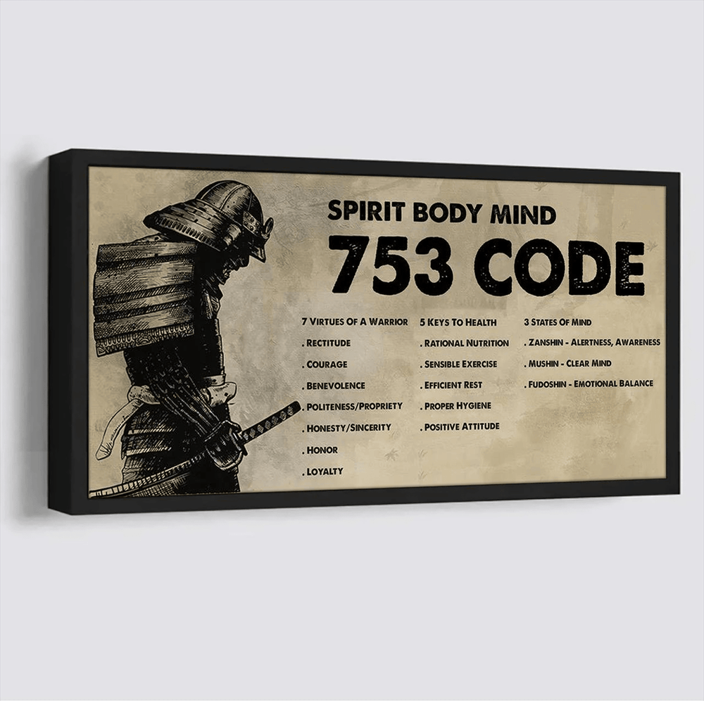 Samurai Poster Canvas 7 5 3 Code Motivation Quotes