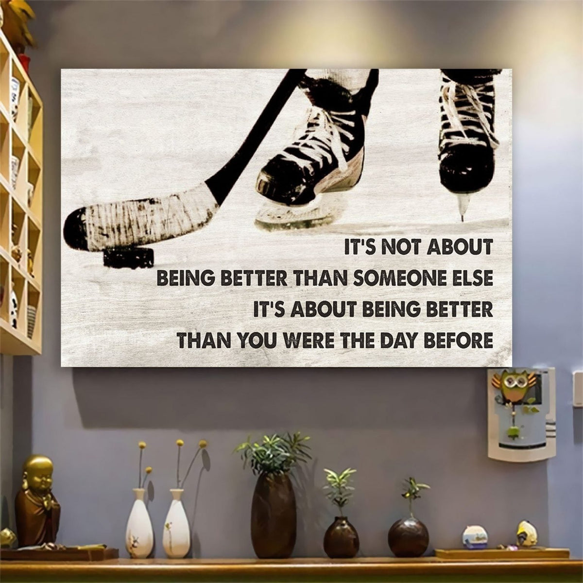 Lacrosse customizable poster canvas - It is not about better than someone else, It is about being better than you were the day before