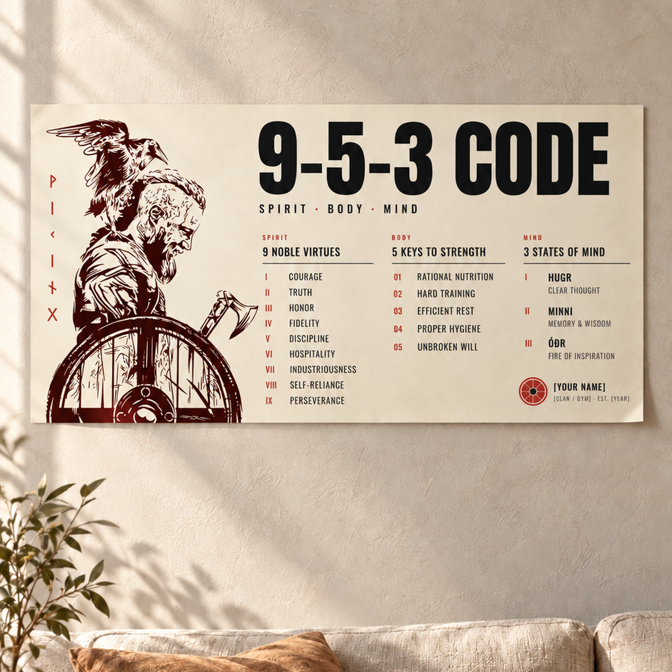 Warrior Poster Canvas 7 5 3 Code Inspiration Gift For You