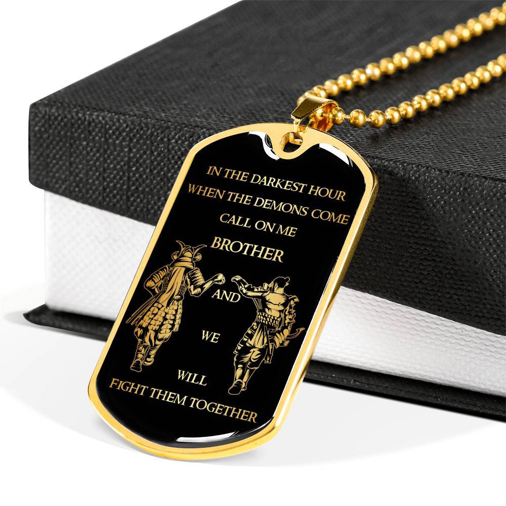 Military Chain (18K Gold Plated)-gifts from brother, Photo upload